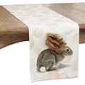 Saro Lifestyle SARO  13 x 72 in. Oblong Table Runner with Large Bunny Design 9055.P1372B